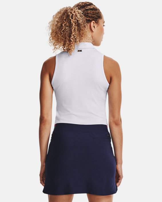 Damen UA Zinger Poloshirt, ärmellos, White, pdpMainDesktop image number 1